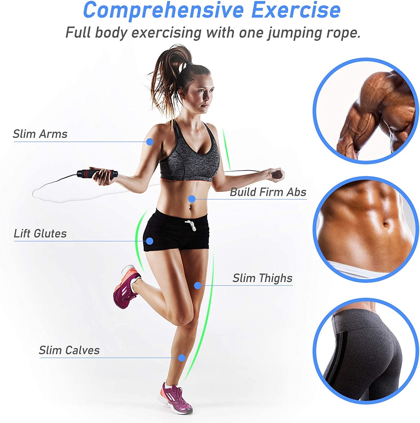 Corde À Sauter, Speed Jump Rope Réglable Pour Hommes & Femmes , Roulements À Billes En Acier, Poignées Antidérapantes En Mousse, Câble En Acier Pour Fitness, Crossfit, Sport, Boxe, GYM